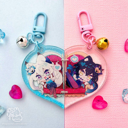 Glitter Keychain Set: Throne of Hearts